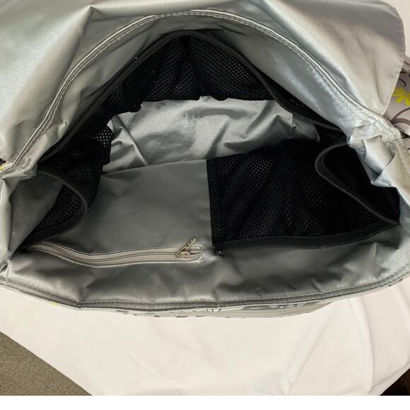 JuJuBe Diaper Bag Gray Yellow Chick Grey Bird Trees 13 Compartments Changing Mat - Picture 12 of 16